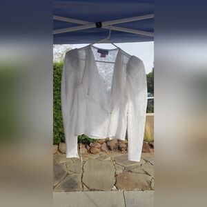 Vintage Contempo Casual Chiffon Wrap around Blouse